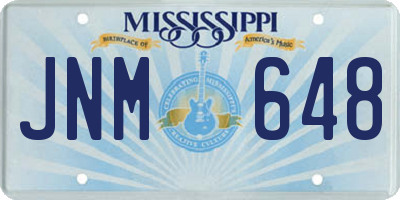 MS license plate JNM648