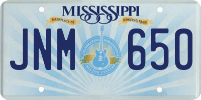 MS license plate JNM650