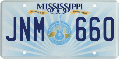 MS license plate JNM660