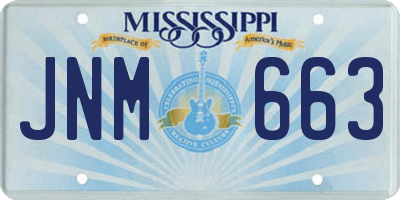 MS license plate JNM663