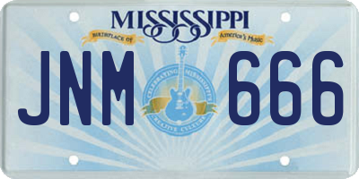 MS license plate JNM666