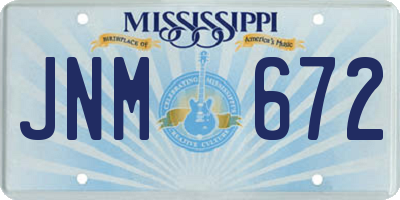 MS license plate JNM672
