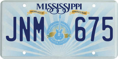 MS license plate JNM675