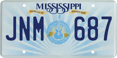 MS license plate JNM687