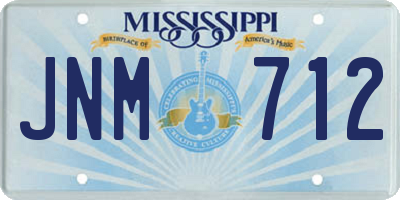 MS license plate JNM712