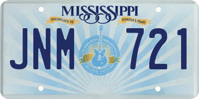 MS license plate JNM721