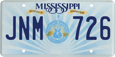 MS license plate JNM726