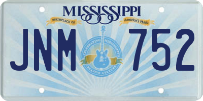 MS license plate JNM752
