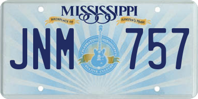 MS license plate JNM757