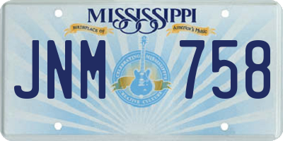 MS license plate JNM758