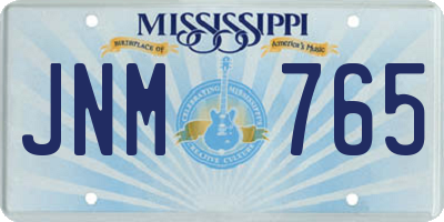 MS license plate JNM765