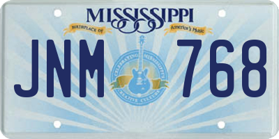 MS license plate JNM768