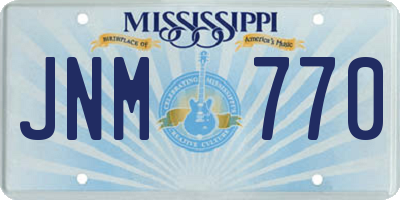 MS license plate JNM770