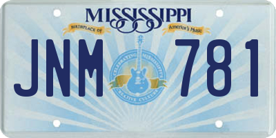 MS license plate JNM781