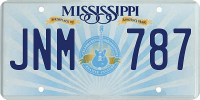 MS license plate JNM787