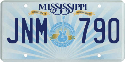 MS license plate JNM790