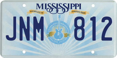 MS license plate JNM812