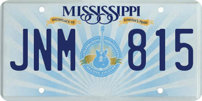 MS license plate JNM815