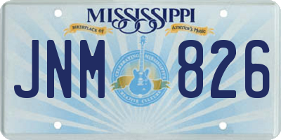 MS license plate JNM826