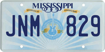 MS license plate JNM829