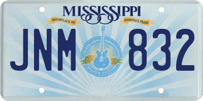 MS license plate JNM832