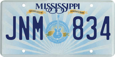 MS license plate JNM834