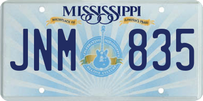 MS license plate JNM835