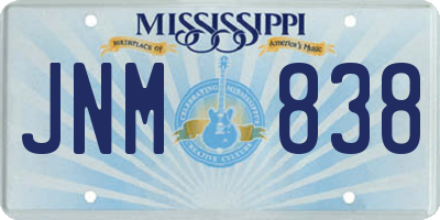 MS license plate JNM838