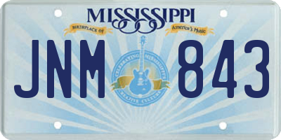 MS license plate JNM843
