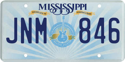 MS license plate JNM846