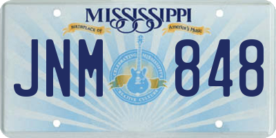 MS license plate JNM848
