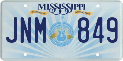 MS license plate JNM849