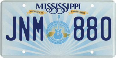 MS license plate JNM880