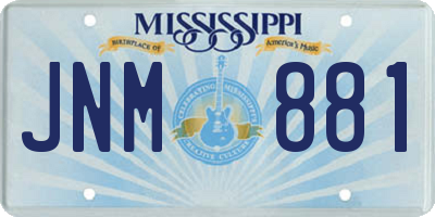 MS license plate JNM881