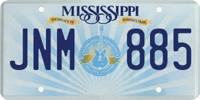 MS license plate JNM885