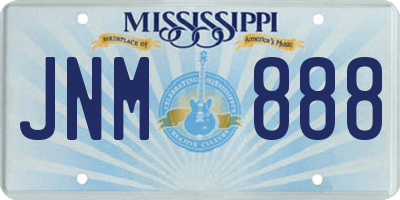MS license plate JNM888