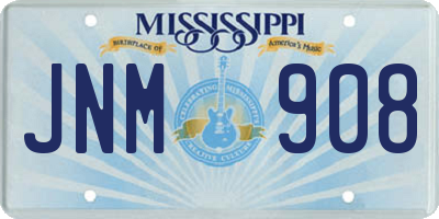 MS license plate JNM908