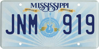 MS license plate JNM919