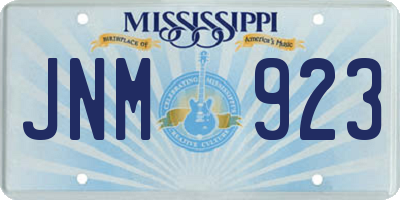 MS license plate JNM923