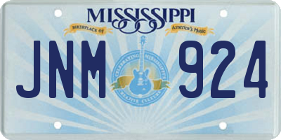 MS license plate JNM924