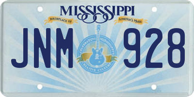 MS license plate JNM928