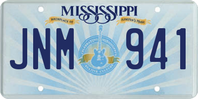 MS license plate JNM941