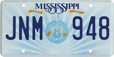 MS license plate JNM948