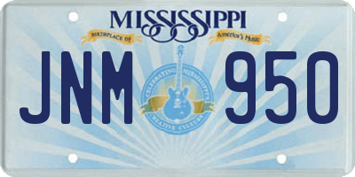 MS license plate JNM950