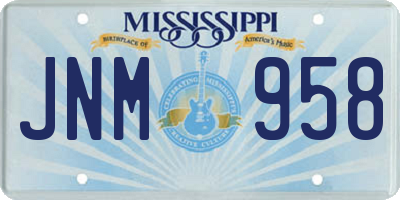MS license plate JNM958