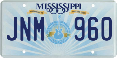 MS license plate JNM960