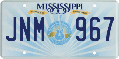 MS license plate JNM967