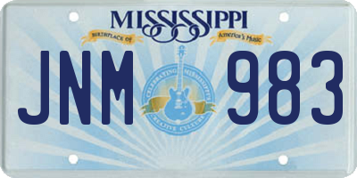 MS license plate JNM983