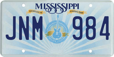 MS license plate JNM984