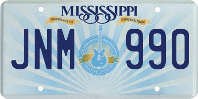 MS license plate JNM990